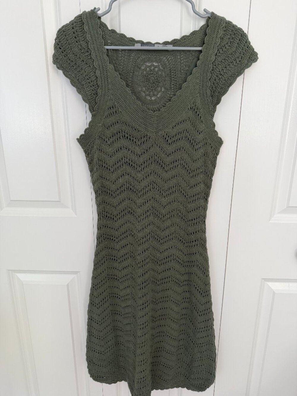 Athleta Moss Green Crochet Dress Size M